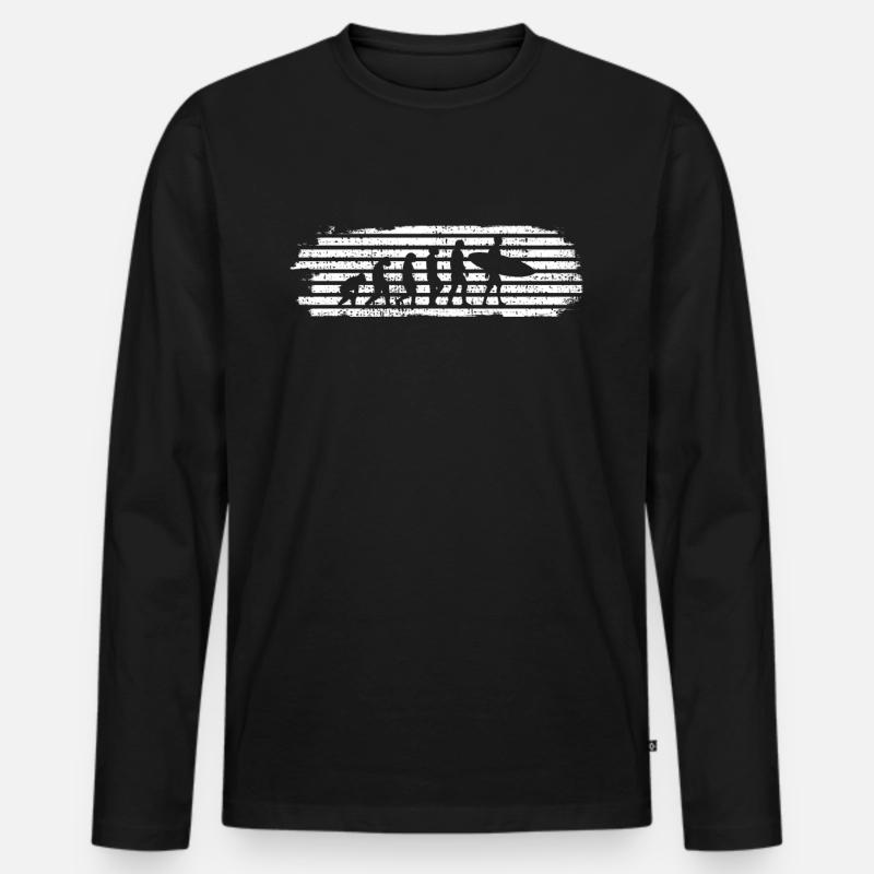 SURFEN EVOLUTION - Männer Premium Bio Langarmshirt - Schwarz