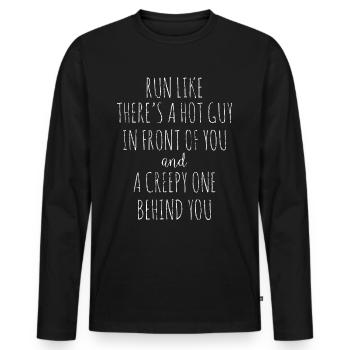 Jogging Slimming Stamina Saying motivation - Men's Premium Organic Long Sleeve Shirt - black - Front - Nico (187cm)