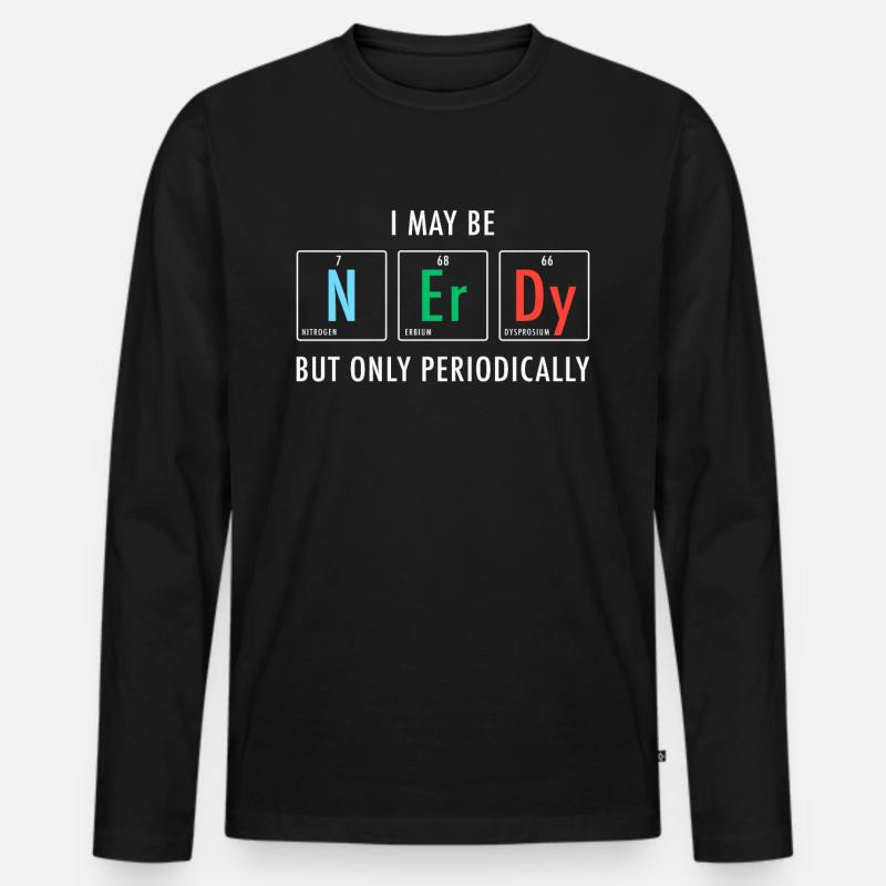 Nerdy Nerd Science - Männer Premium Bio Langarmshirt - Schwarz