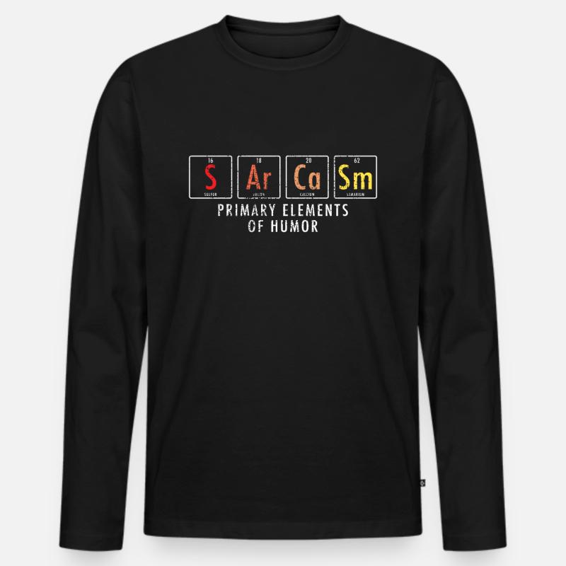 Sarkasmus Elemente Nerd Science - Männer Premium Bio Langarmshirt - Schwarz