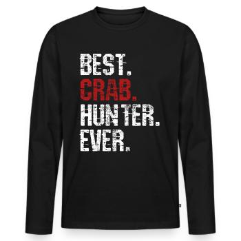 Krabben Jaeger - Männer Premium Bio Langarmshirt - Schwarz - Vorne - Nico (187cm)