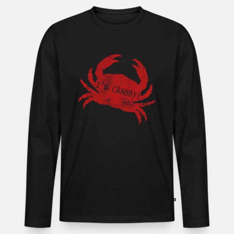 Krabben Krabbe - Männer Premium Bio Langarmshirt - Schwarz