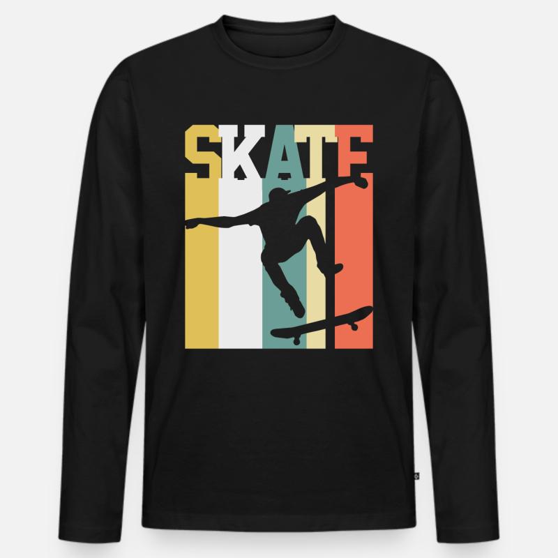 Skateboarder - Männer Premium Bio Langarmshirt - Schwarz