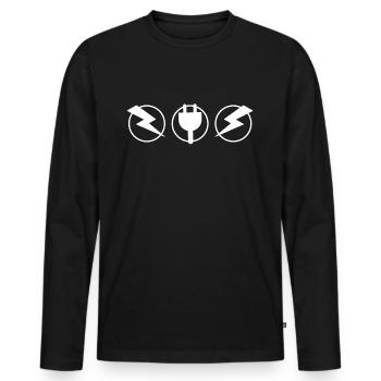 Elektriker Handwerker Firma - Männer Premium Bio Langarmshirt - Schwarz - Vorne - Nico (187cm)