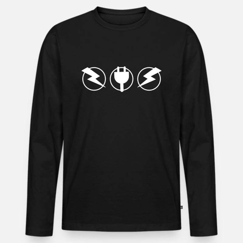 Elektriker Handwerker Firma - Männer Premium Bio Langarmshirt - Schwarz