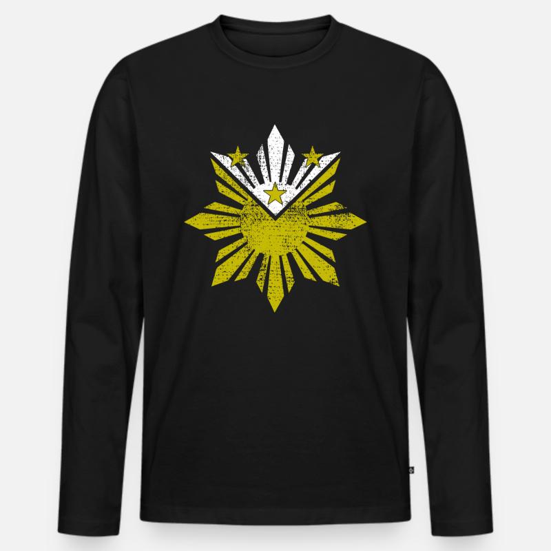 Philippinen - Männer Premium Bio Langarmshirt - Schwarz