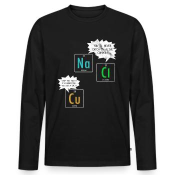 Chemie Witz - Männer Premium Bio Langarmshirt - Schwarz - Vorne - Nico (187cm)