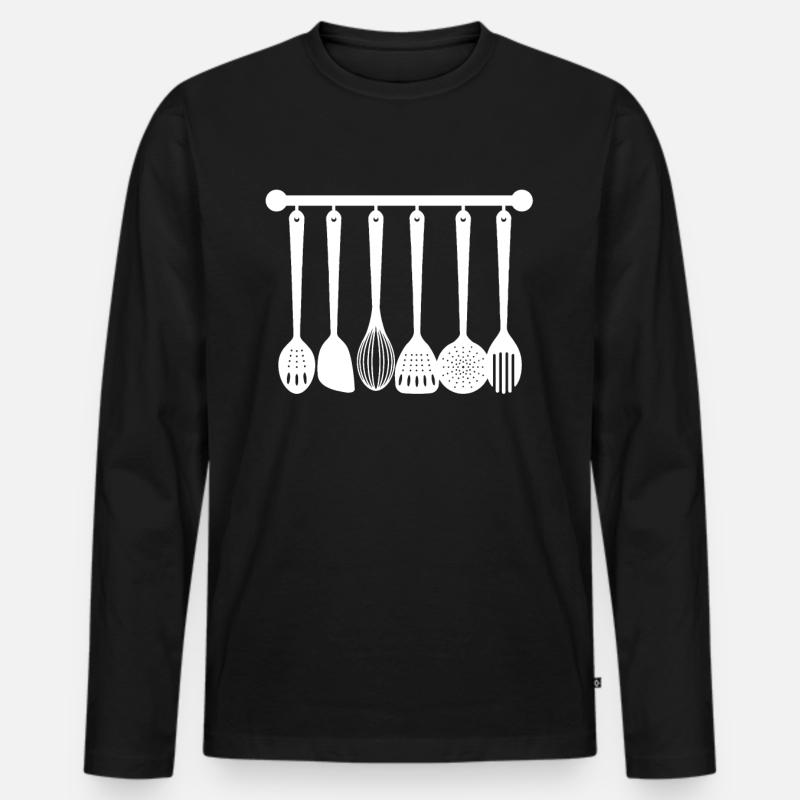 Koch Chefkoch Kueche - Männer Premium Bio Langarmshirt - Schwarz