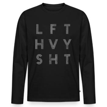 Lift Heavy - T-shirt manches longues Premium bio Homme - noir - Devant - Nico (187cm)