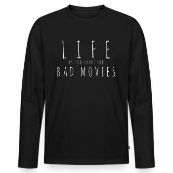 Films Aimer - T-shirt manches longues Premium bio Homme - noir - Devant - Nico (187cm)