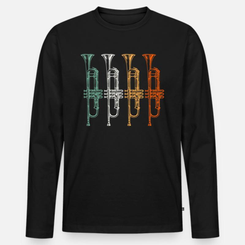 Trompete - Männer Premium Bio Langarmshirt - Schwarz