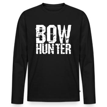 Bogenjagen Jaeger Jagt - Männer Premium Bio Langarmshirt - Schwarz - Vorne - Nico (187cm)