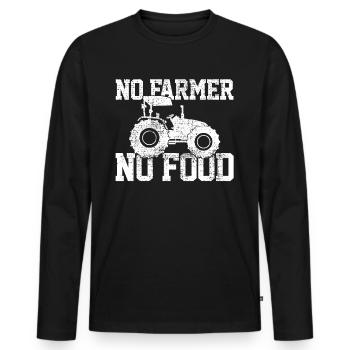 Farmer farmer farmer - Men's Premium Organic Long Sleeve Shirt - black - Front - Nico (187cm)