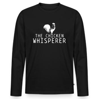 Farmer poultry - Men's Premium Organic Long Sleeve Shirt - black - Front - Nico (187cm)