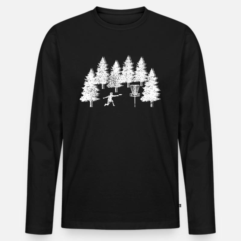 DISK GOLF BAUM - Männer Premium Bio Langarmshirt - Schwarz