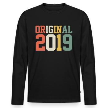 Original 2019 2019 2019 - Men's Premium Organic Long Sleeve Shirt - black - Front - Nico (187cm)