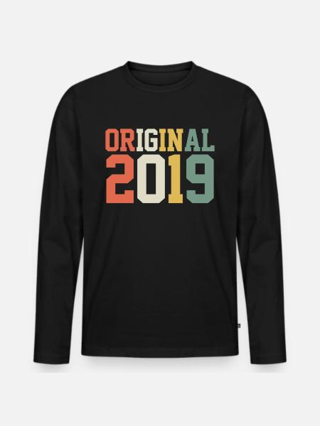 Original 2019 2019 2019 - Männer Premium Bio Langarmshirt - Schwarz