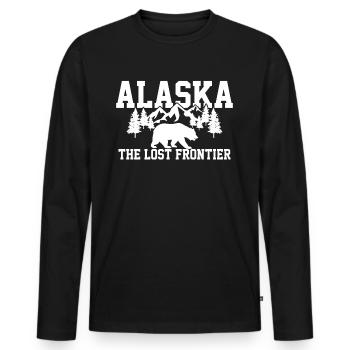 Alaska Baer - Männer Premium Bio Langarmshirt - Schwarz - Vorne - Nico (187cm)