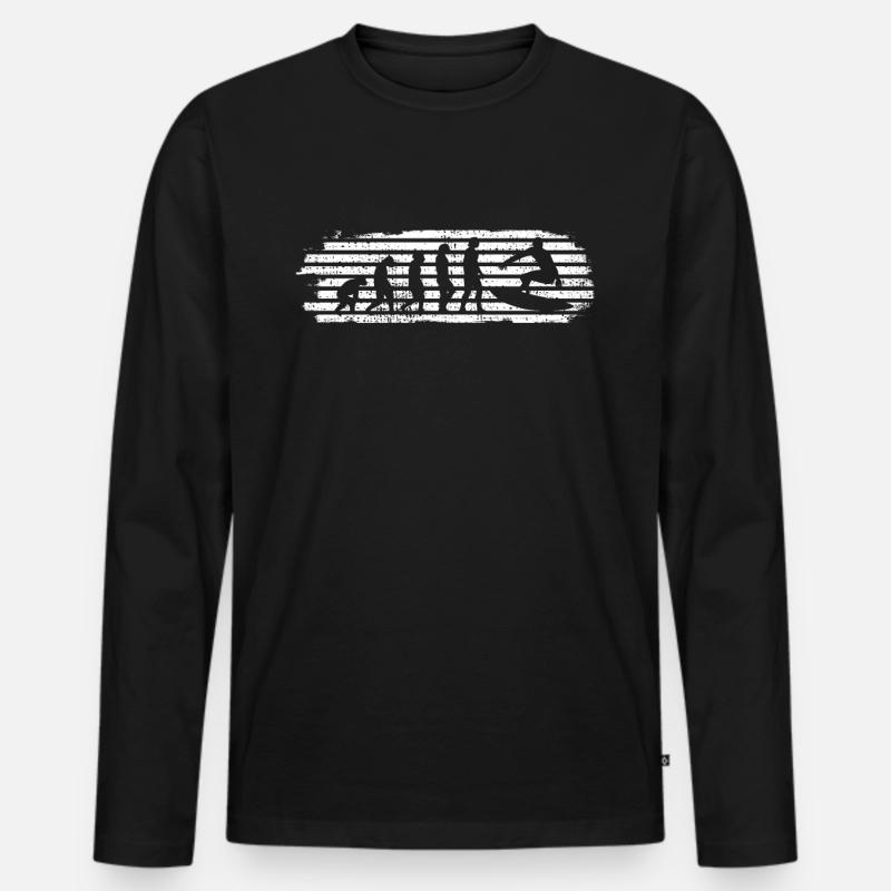 Surf sur l’évolution des surfeurs - T-shirt manches longues Premium bio Homme - noir
