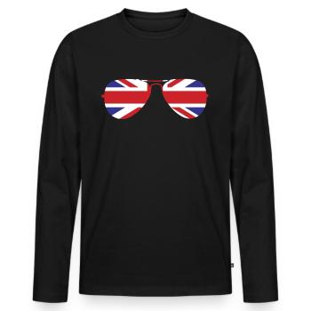 Union Jack - Men's Premium Organic Long Sleeve Shirt - black - Front - Nico (187cm)