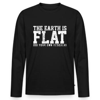 Flat earth theory - Men's Premium Organic Long Sleeve Shirt - black - Front - Nico (187cm)