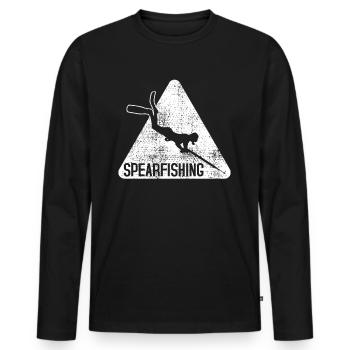 Pêche à la lance Harpune Shirt - T-shirt manches longues Premium bio Homme - noir - Devant - Nico (187cm)