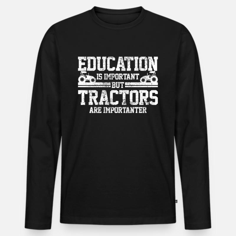 Traktoren - Männer Premium Bio Langarmshirt - Schwarz