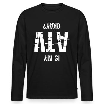 Quad - Männer Premium Bio Langarmshirt - Schwarz - Vorne - Nico (187cm)