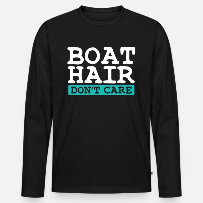 Boot - Männer Premium Bio Langarmshirt - Schwarz