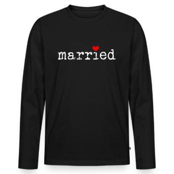 Marry honeymoon - Men's Premium Organic Long Sleeve Shirt - black - Front - Nico (187cm)