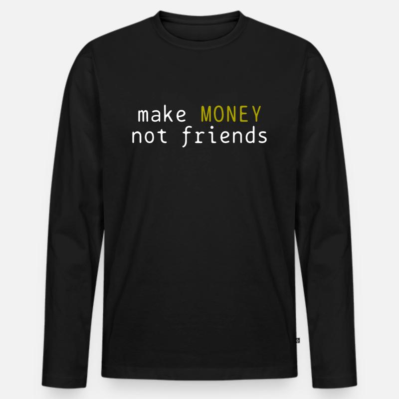 Geld - Männer Premium Bio Langarmshirt - Schwarz