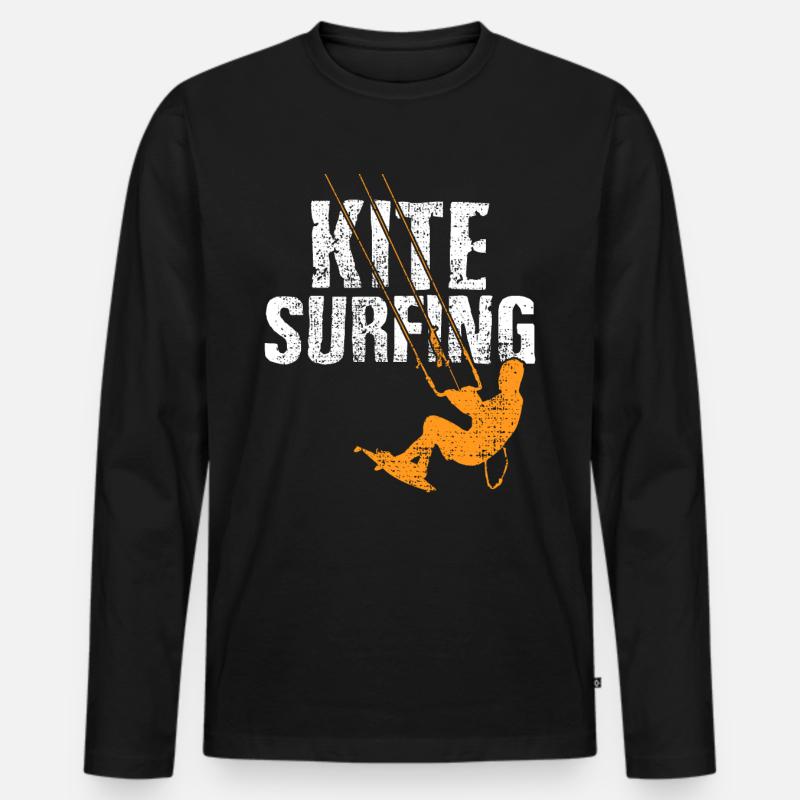 Kite Surfing - Männer Premium Bio Langarmshirt - Schwarz