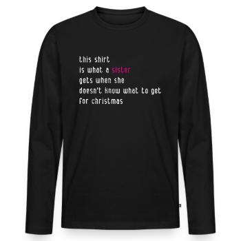 Sœur Noël présente - T-shirt manches longues Premium bio Homme - noir - Devant - Nico (187cm)