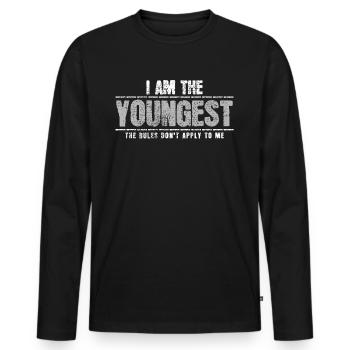Kleiner Bruder - Männer Premium Bio Langarmshirt - Schwarz - Vorne - Nico (187cm)