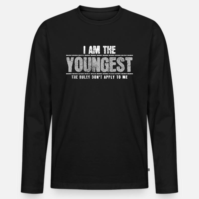 Kleiner Bruder - Männer Premium Bio Langarmshirt - Schwarz