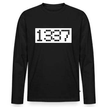 Computerhacker - Men's Premium Organic Long Sleeve Shirt - black - Front - Nico (187cm)