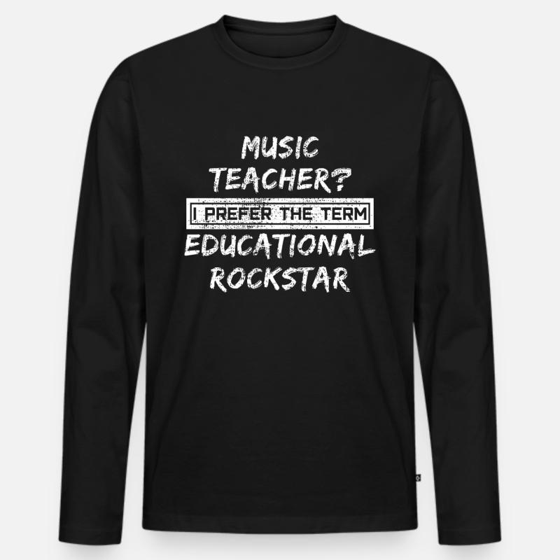 Musiklehrer - Männer Premium Bio Langarmshirt - Schwarz