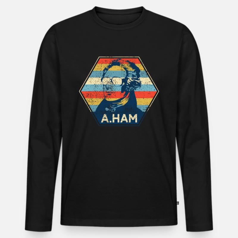 Alexander Hamilton - Männer Premium Bio Langarmshirt - Schwarz