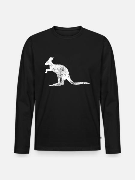 kangourou - T-shirt manches longues Premium bio Homme - noir