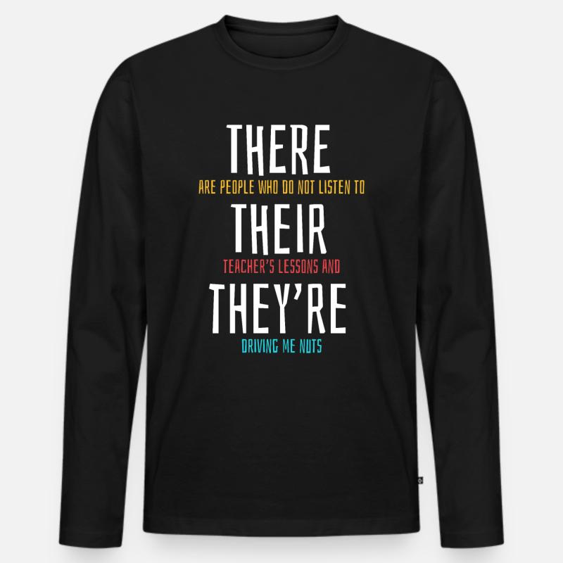 Lehrer - Männer Premium Bio Langarmshirt - Schwarz
