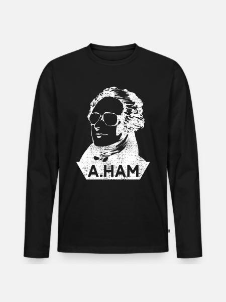 Alexander Hamilton - Men's Premium Organic Long Sleeve Shirt - black