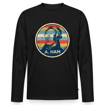 Alexander Hamilton - T-shirt manches longues Premium bio Homme - noir - Devant - Nico (187cm)