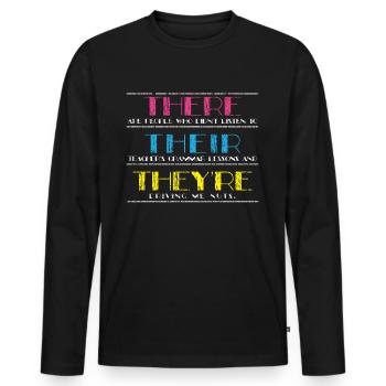 English grammar lesson grammar police - Men's Premium Organic Long Sleeve Shirt - black - Front - Nico (187cm)