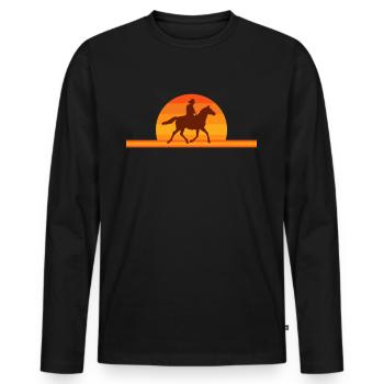 Reiten Reiten - Männer Premium Bio Langarmshirt - Schwarz - Vorne - Nico (187cm)