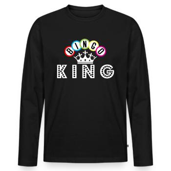 Bingo Bingo King Crown Bingo Players - Men's Premium Organic Long Sleeve Shirt - black - Front - Nico (187cm)