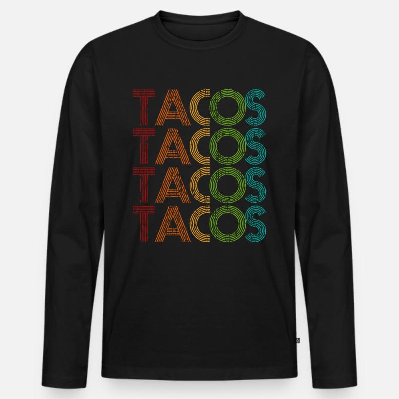 Taco - Männer Premium Bio Langarmshirt - Schwarz