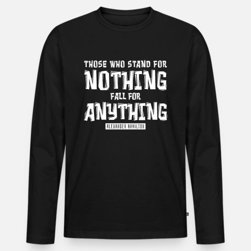 Alexander Hamilton - Männer Premium Bio Langarmshirt - Schwarz