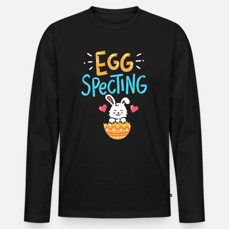 Ankündigung der Schwangerschaft - Männer Premium Bio Langarmshirt - Schwarz