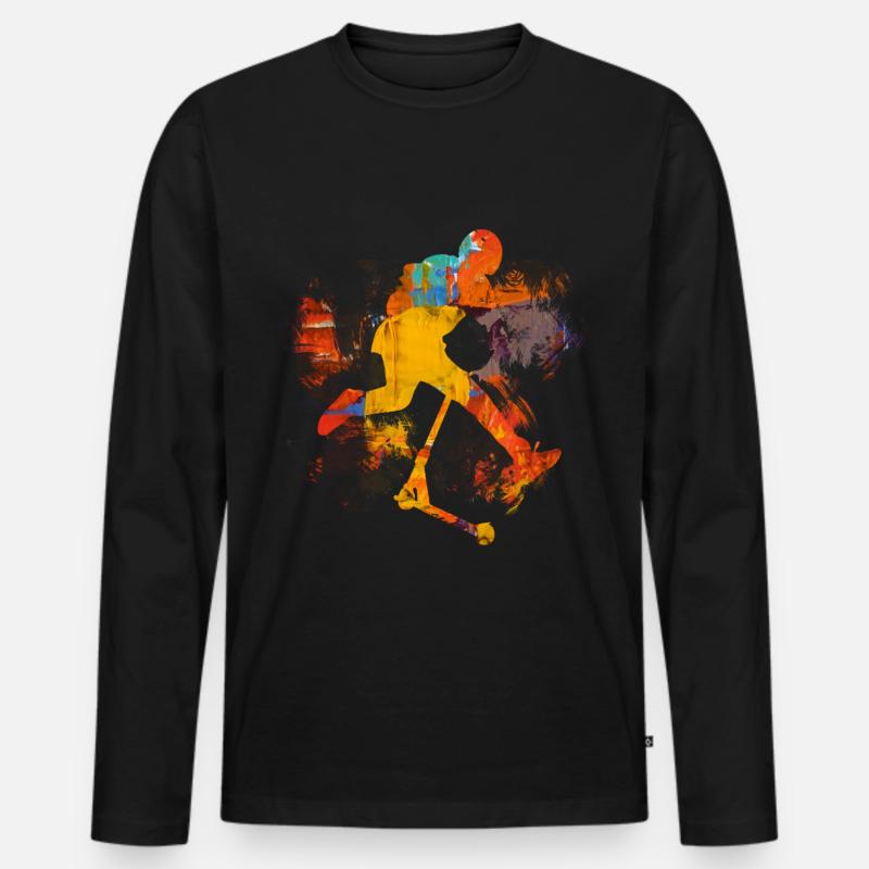 Freestyle Scooter - Männer Premium Bio Langarmshirt - Schwarz