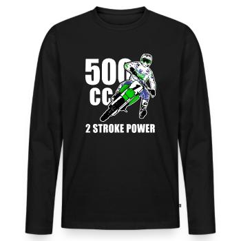 Motocross - Supercross - MX - SX - 500ccm - Männer Premium Bio Langarmshirt - Schwarz - Vorne - Nico (187cm)
